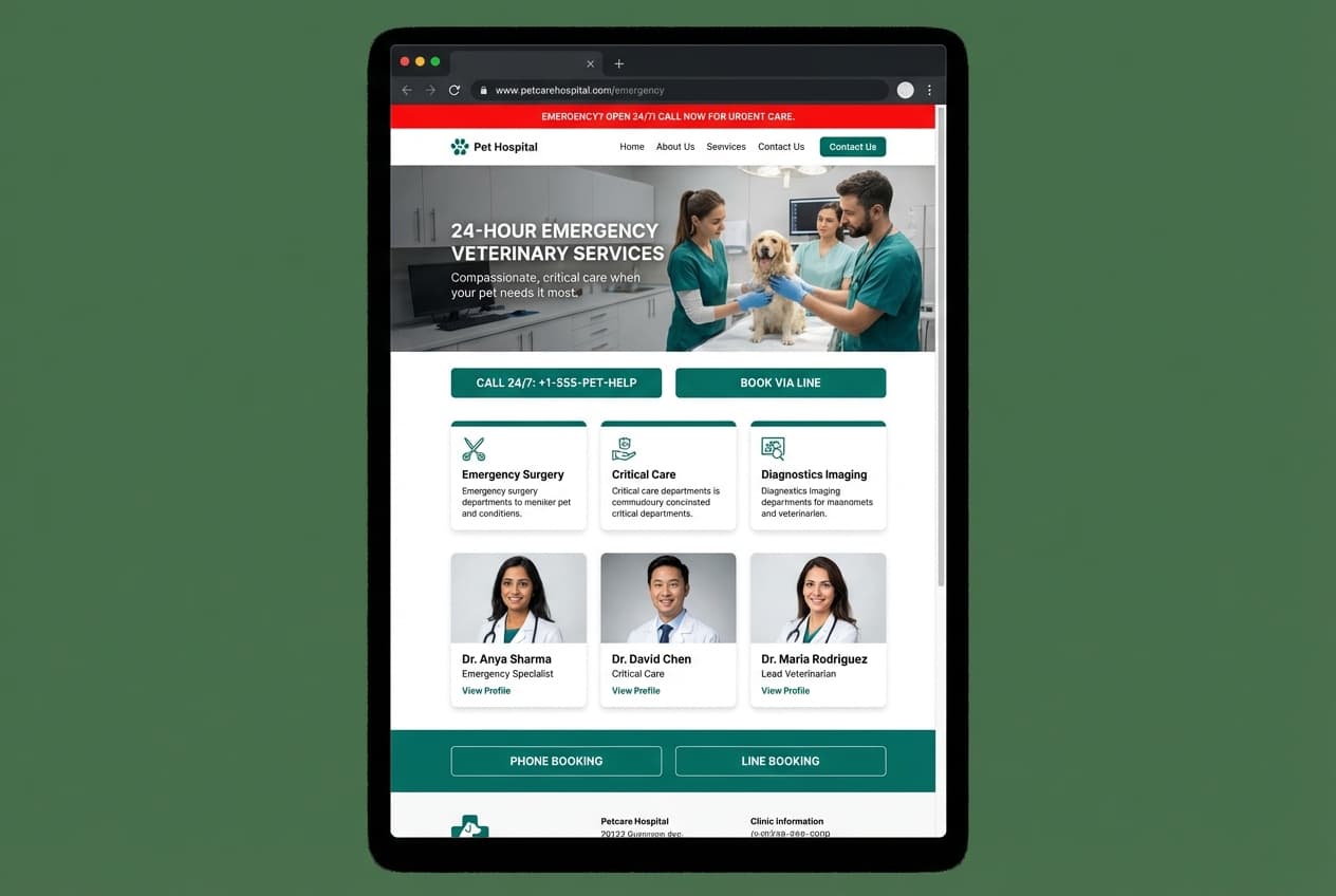 Vet Hospital Landing Page