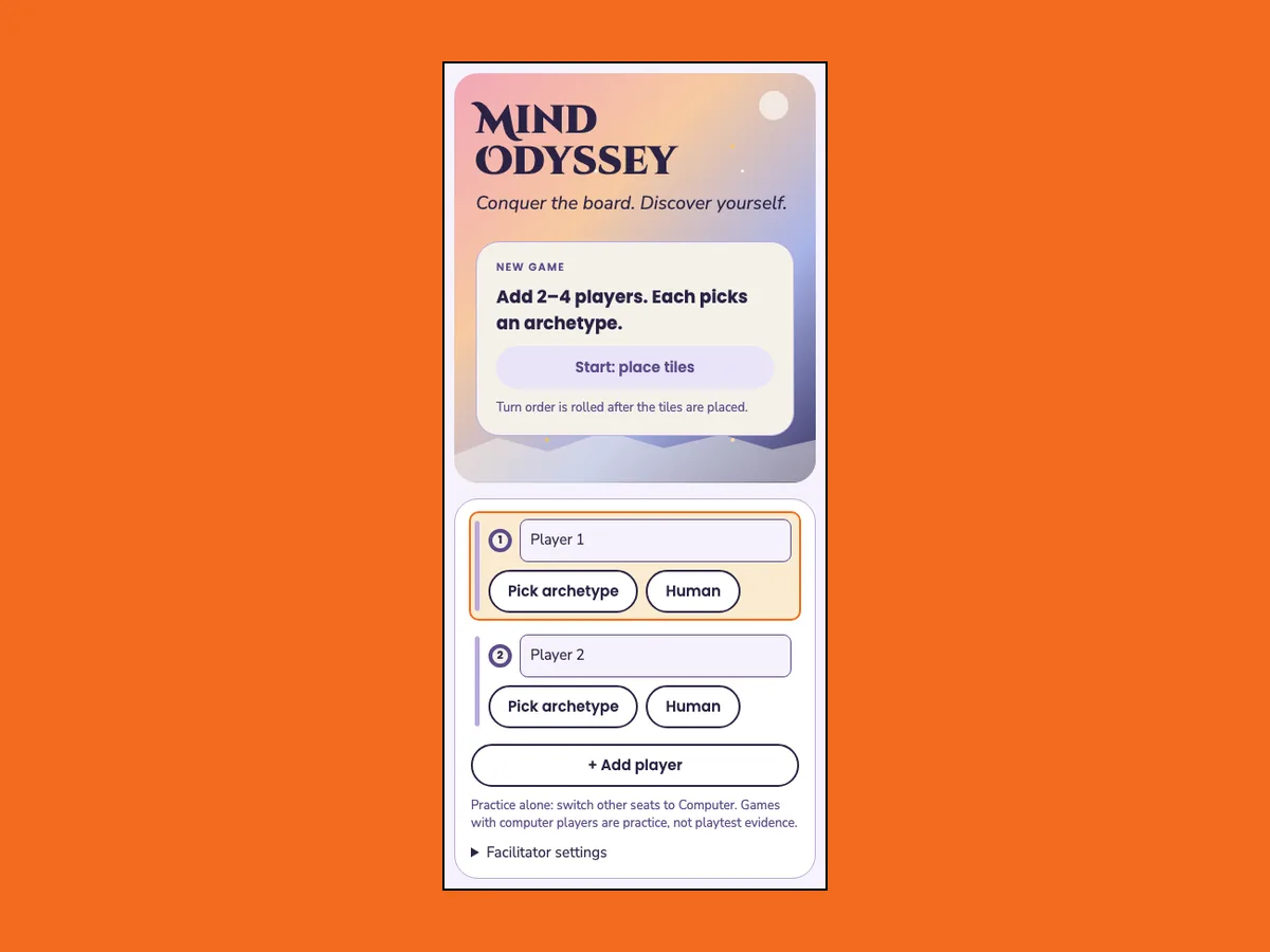 The Mind Odyssey pilot on a phone.